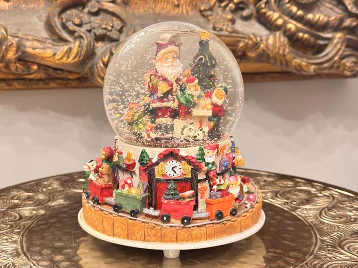 Vintage Kirkland Signature Large Musical Snow Globe with Revolving Train Base