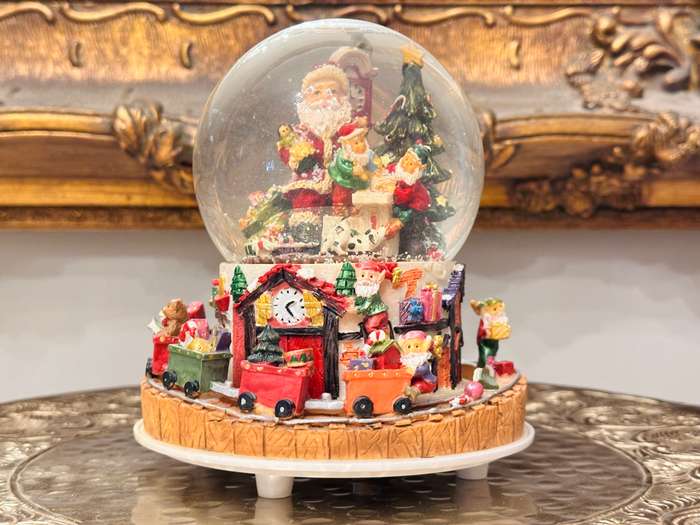 Vintage Kirkland Signature Large Musical Snow Globe with Revolving Train Base