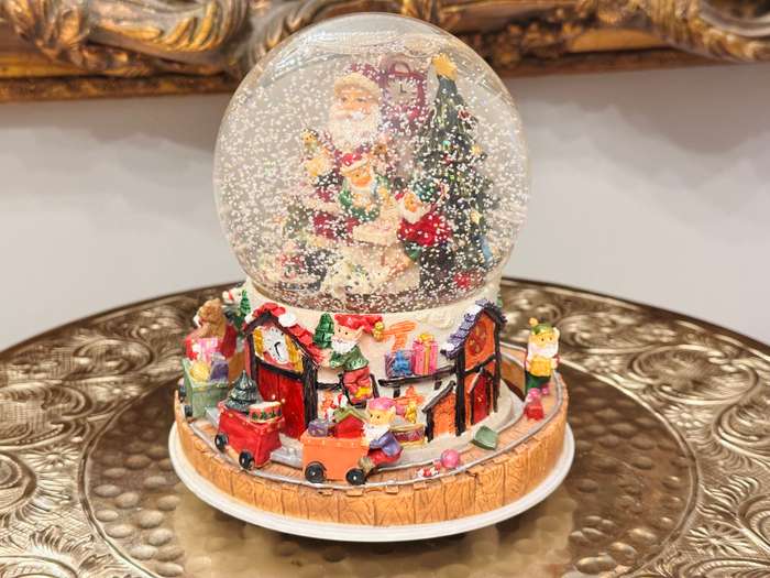 Vintage Kirkland Signature Large Musical Snow Globe with Revolving Train Base