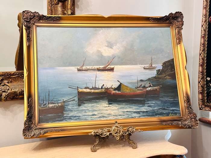 Original Lorenzo Vintage Large Painting