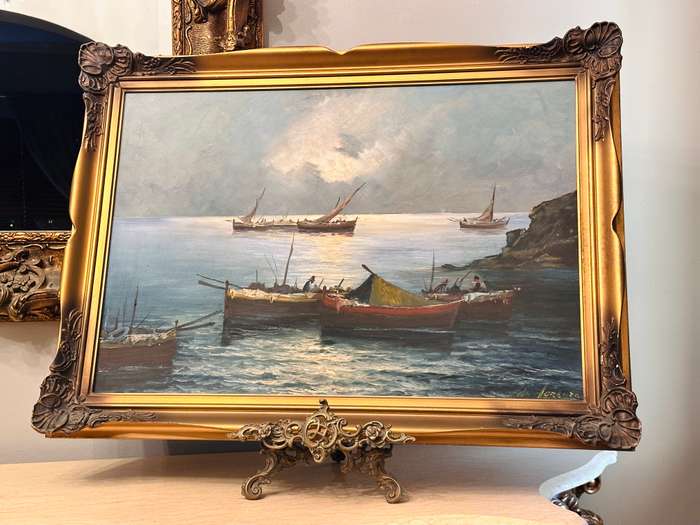 Original Lorenzo Vintage Large Painting