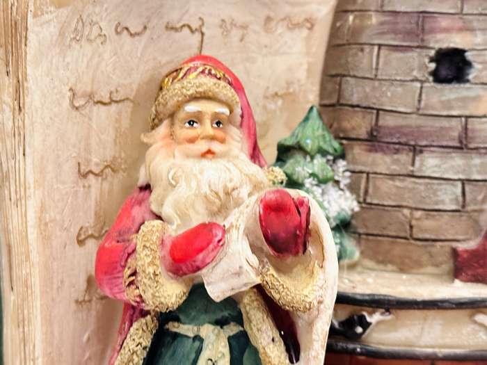 Vintage United Design Signature Christmas Display Book with Light up Fireplace