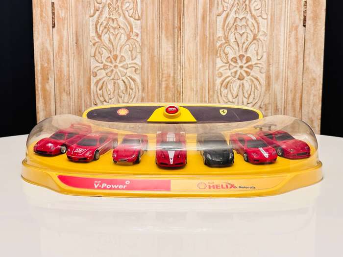 Complete Set of Vintage Ferrari Collectable Model Cars In Original Display Case