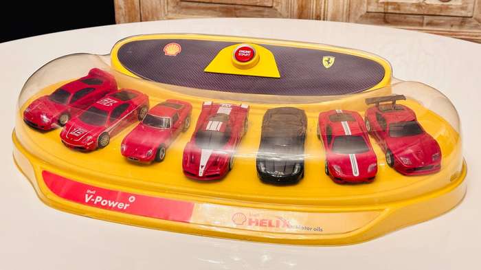 Complete Set of Vintage Ferrari Collectable Model Cars In Original Display Case