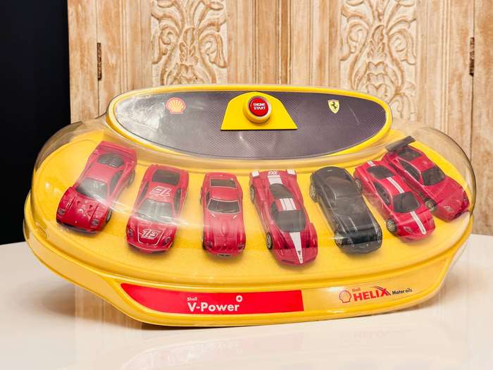 Complete Set of Vintage Ferrari Collectable Model Cars In Original Display Case