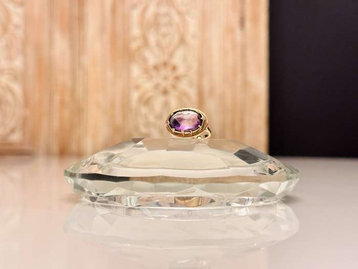 Vintage 9ct Gold Oval Amethyst Statement Ring