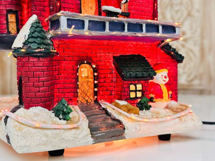 Vintage Puleo Signature Collection Fiber Optic Large Santas Village House