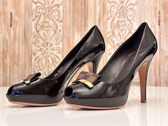Louis Vuitton Damier Collection High Heel Shoes with Original Bag