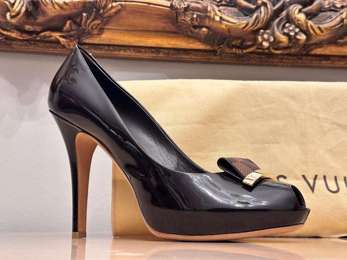 Louis Vuitton Damier Collection High Heel Shoes with Original Bag