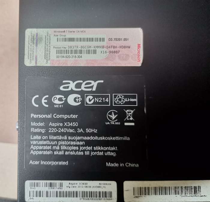 Aspire X3450 Desktop - 500GB HDD/ 4GB RAM - Windows 10 loaded for testing