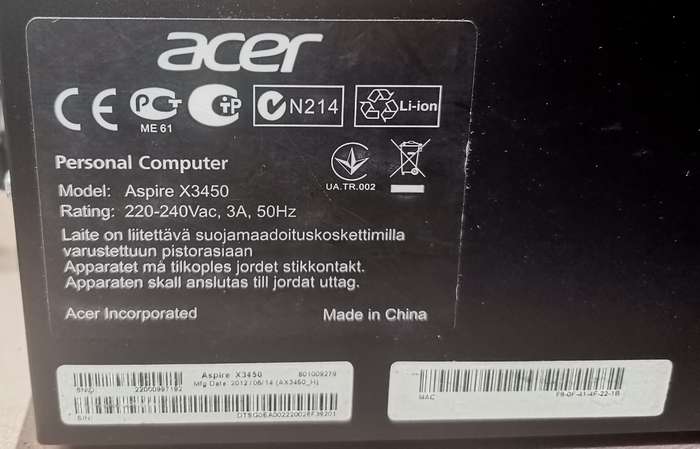 Aspire X3450 Desktop - 500GB HDD/ 2GB RAM - Windows 7 Starter (licensed)