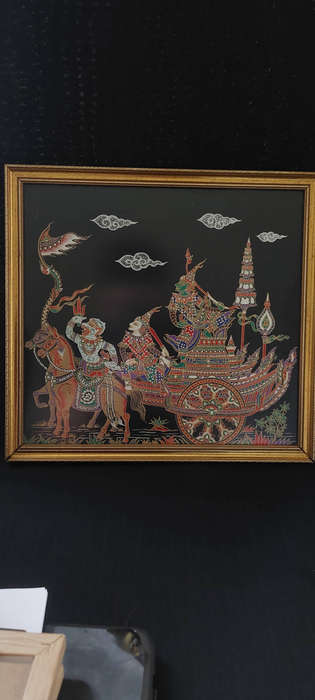 Thai Art Silk Paintings Handmade Ramayana