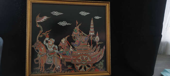 Thai Art Silk Paintings Handmade Ramayana