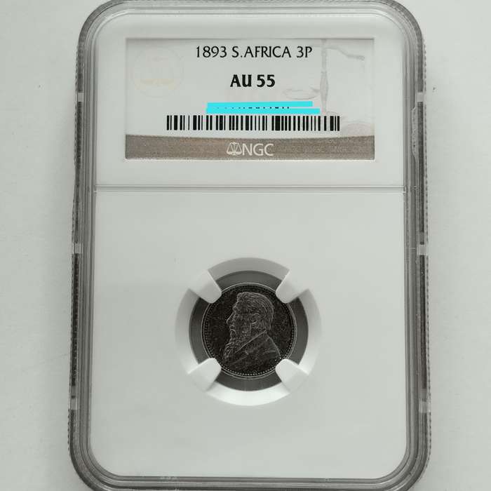 1893 ZAR 3 Pence NGC AU55 #C0116