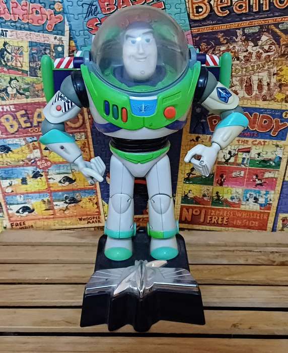 Vintage Disney Thinkway Talking Toy Story Buzz Lightyear With Stand