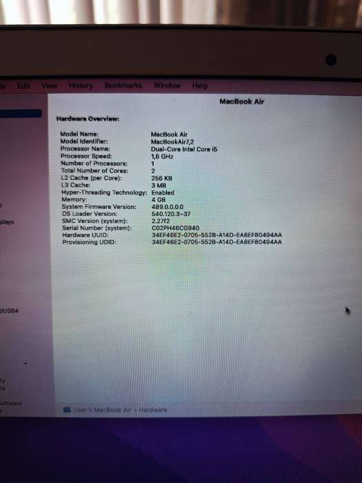 Apple MacBook Air 13 (Early 2015)  macOS Monterey 12.6.2