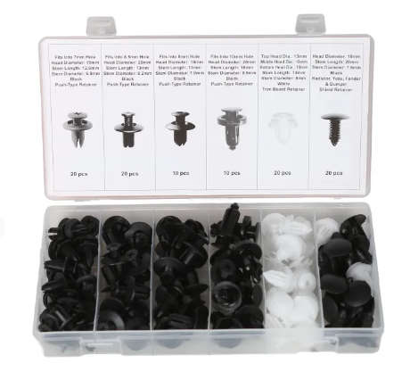 100pce Shield Push Type Retainer Set