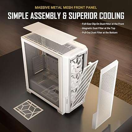 Antec CAA-P20C White ATX Mid-Tower Gaming Case, High Airflow Design