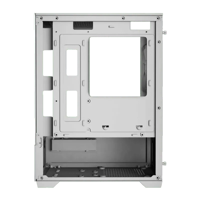 White ATX Mid Tower Gaming Case with ARGB Fans & Tempered Glass