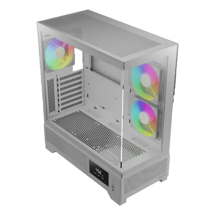 Gamdias Atlas M1 Tempered Glass Gaming Case - Elegant White Design