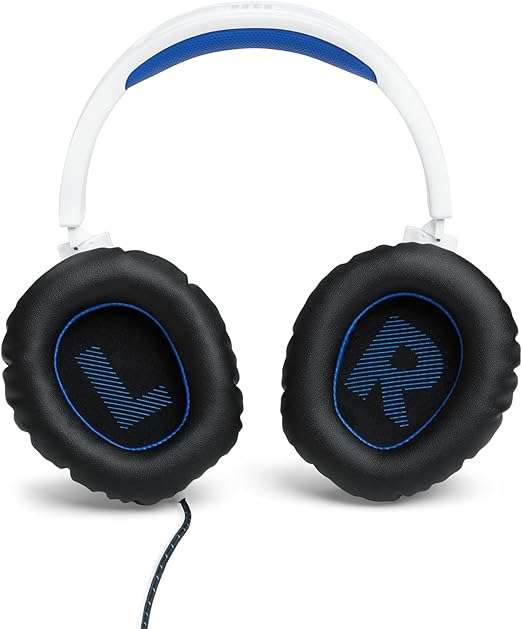 JBL Quantum 100P Console Wired Gaming Headset, White/Blue