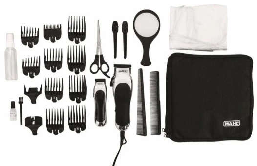 Wahl Deluxe Chrome Pro 27 Piece Complete Hair Clipper & Touch-Up Kit