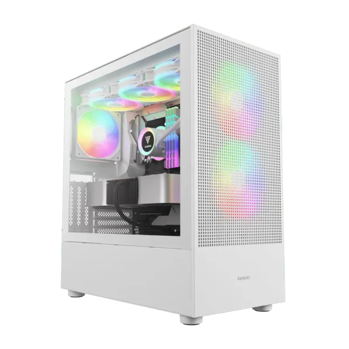 Gamdias TALOS M3 MESH White Gaming Case - Superior Cooling & Aesthetics