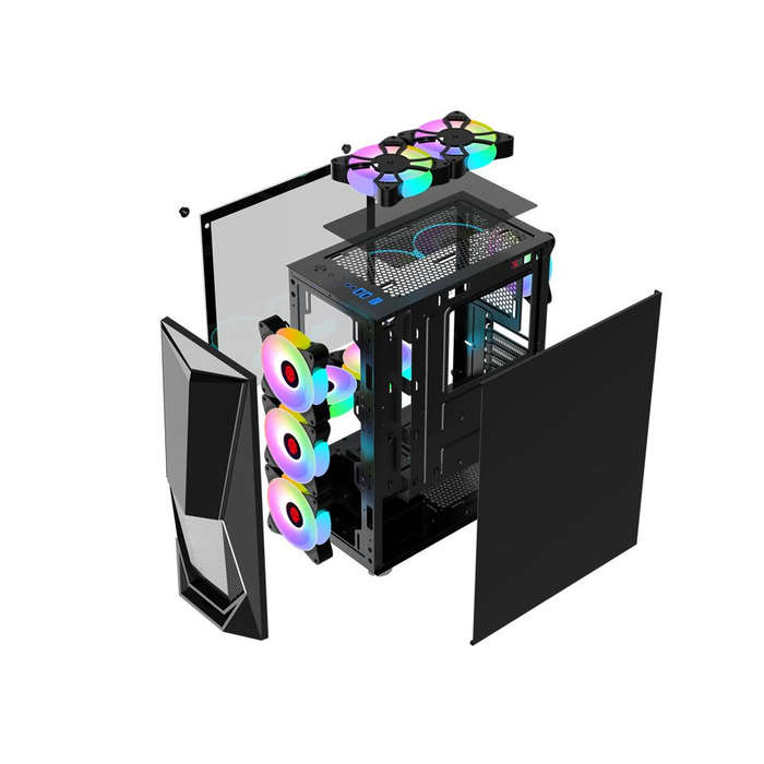 Armaggeddon Tritron 1 ATX Gaming Case with 3xARGB Fans - Black