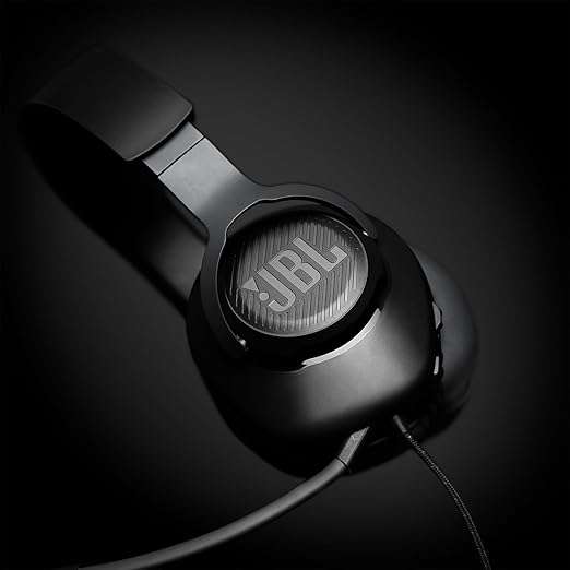 JBL Quantum 100 Wired Over-Ear Headphones with Detachable Microphone, Black