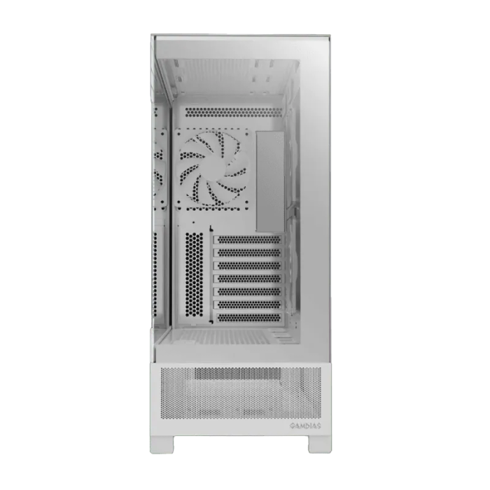 Gamdias Atlas M1 Tempered Glass Gaming Case - Elegant White Design