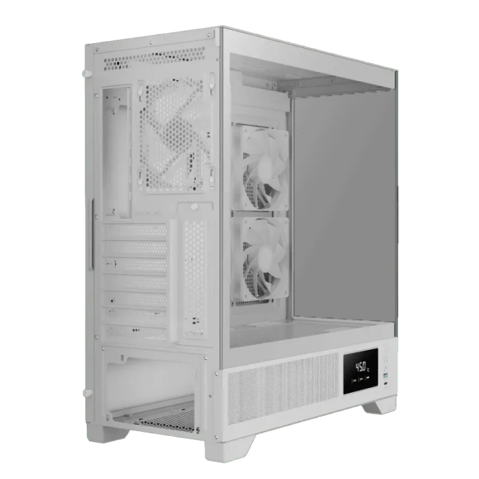 Gamdias Atlas M1 Tempered Glass Gaming Case - Elegant White Design