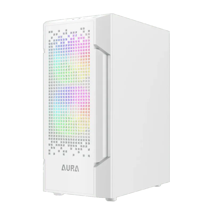 White Mid Tower Gaming Case with ARGB Fans & Tempered Glass  GC7