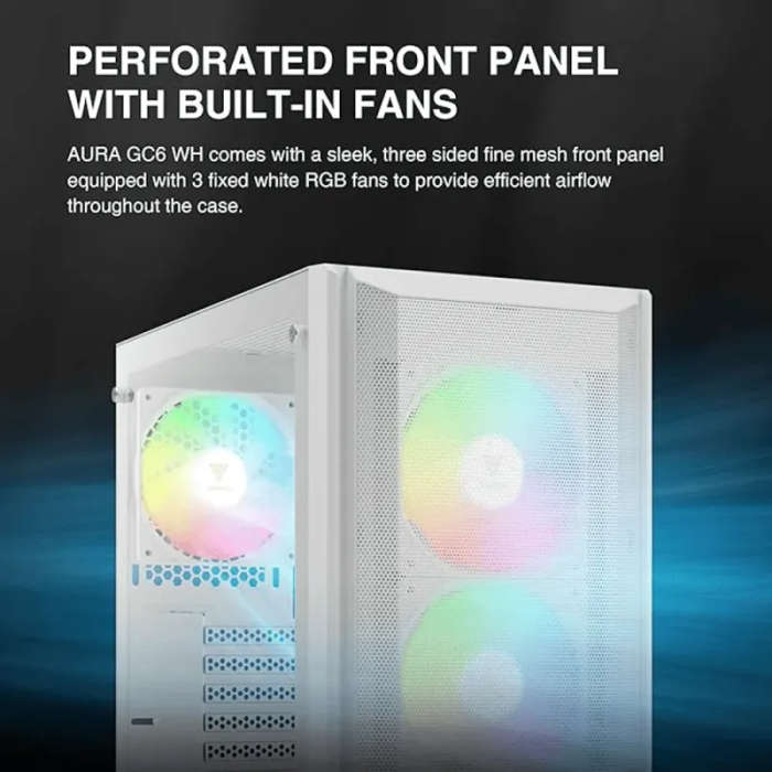 White Gaming Case with RGB  AURA-GC6-WH