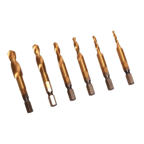 6-Piece Drill & Tap Combination Kit  HSS for Aluminium & Cast Iron