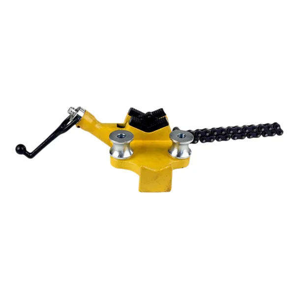 Heavy-Duty Chain Pipe Vice with Cast Iron Base & Tubing Bender