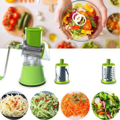 Multifunctional Tabletop Drum Grater - Green