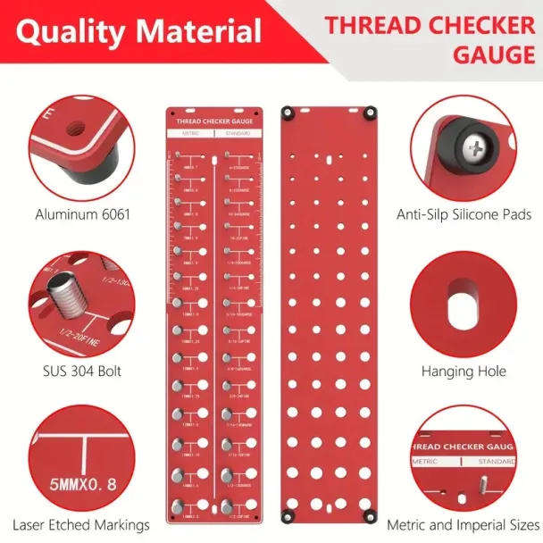 28-Piece Nut & Bolt Thread Checker  Metric & Imperial