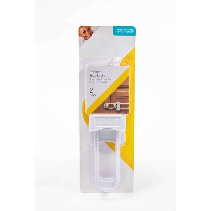 Cabinet Slide Lock 2pk White