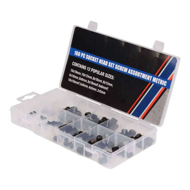 160-Piece Metric Hex Grub Screw Set