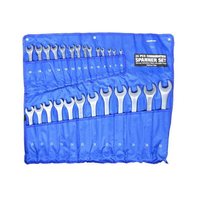 26-Piece Chrome Vanadium Satin Finish Combination Spanner Set