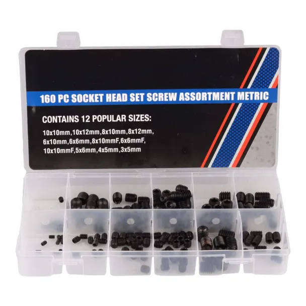 160-Piece Metric Hex Grub Screw Set