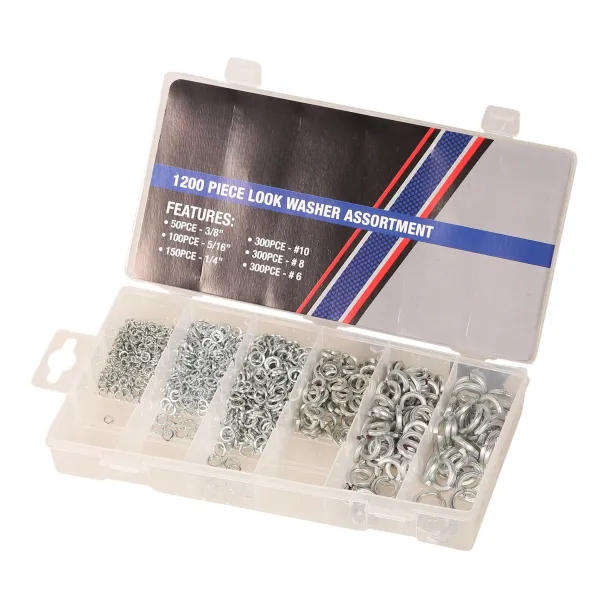 1200-Piece Lock Washer Assortment Kit  Stainless Steel