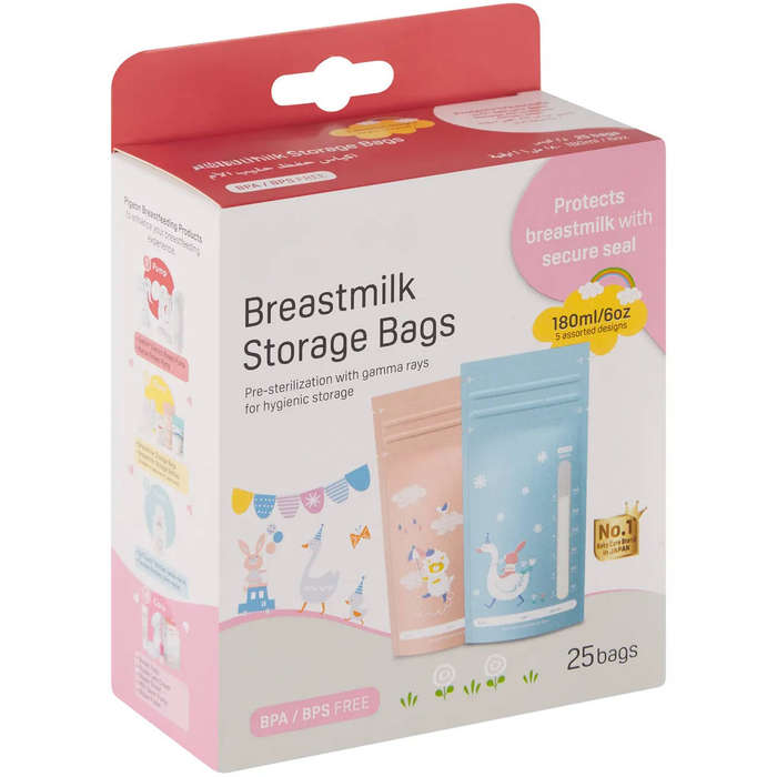 Breast Milk Storage Bags 25pc - Animal Design