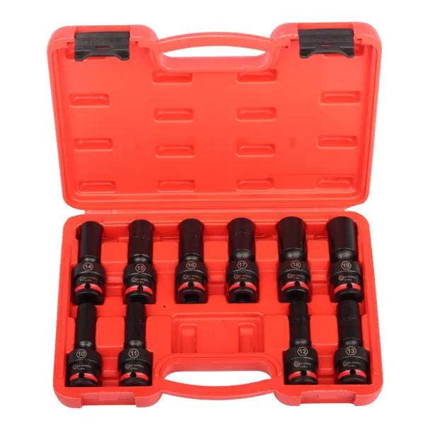 10-Piece 1/2" Deep Swivel Impact Socket Set