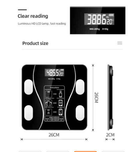 BLUETOOTH BATHROOM SCALE