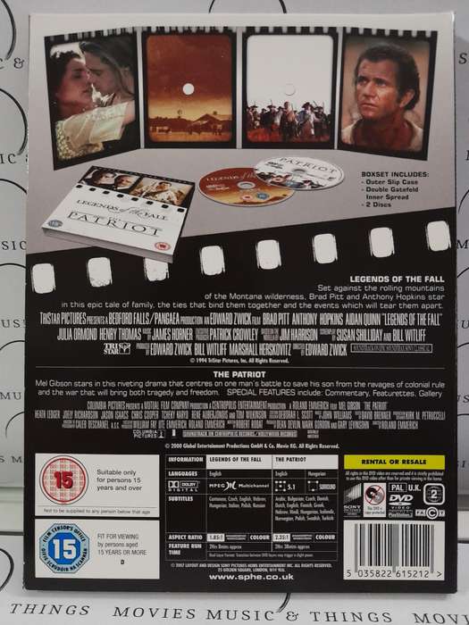 Double Feature Box Set - Legends of the Fall & The Patriot (2xDVD)