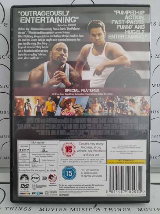 Pain & Gain - Mark Wahlberg and Dwayne Johnson (DVD)