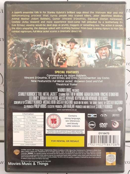 Full Metal Jacket - Stanley Kubrick Film (DVD) Delux Edition