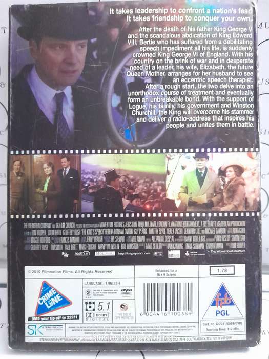 The King's Speech - Colin Firth & Geoffrey Rush (DVD)