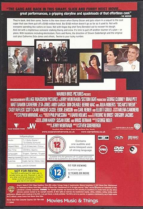 Ocean's Eleven, Twelve, Thirteen - The Complete Collection - George Clooney & Brad Pitt (DVD)